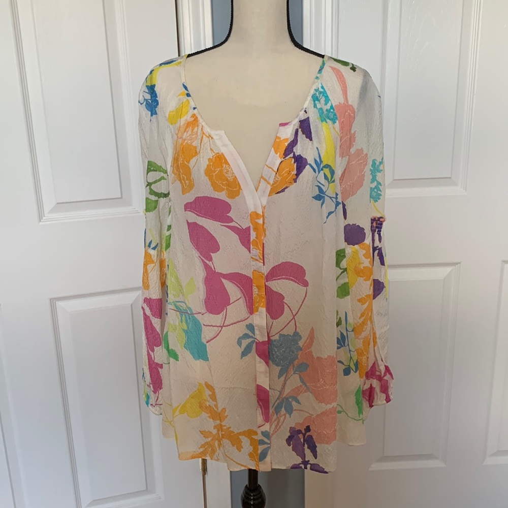 🌸TANYA TAYLOR PAINTED SILK BLOUSE🌸
